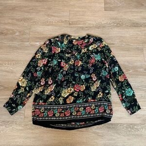 Rose & Olive Multicolor Floral Blouse Size L
